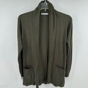 Pink Clover Stitch Fix Olive Green Shawl Collar Open Front Cardigan XS 51793ST